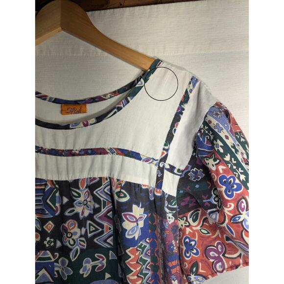 Sea Wind Womens Vtg Floral Muumuu Large Boho Pattern Geometric Print Tent Dress - Picture 4 of 6